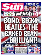 The Sun (UK) Newspaper Front Page for 27 July 2012