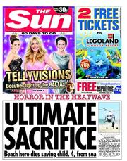 The Sun (UK) Newspaper Front Page for 28 May 2012