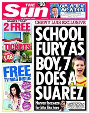 The Sun (UK) Newspaper Front Page for 28 June 2014