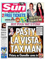 The Sun (UK) Newspaper Front Page for 29 May 2012