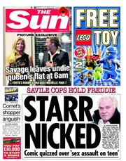 The Sun (UK) Newspaper Front Page for 2 November 2012
