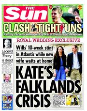 The Sun (UK) Newspaper Front Page for 2 May 2011