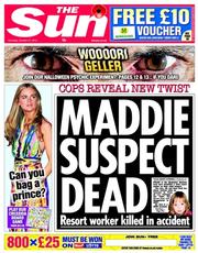 The Sun (UK) Newspaper Front Page for 31 October 2013