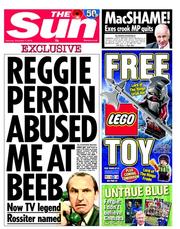The Sun (UK) Newspaper Front Page for 3 November 2012