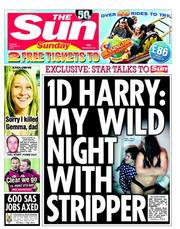 The Sun (UK) Newspaper Front Page for 3 February 2013