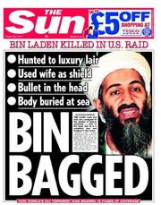 The Sun (UK) Newspaper Front Page for 3 May 2011