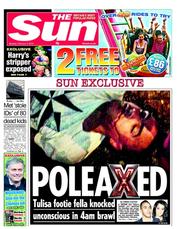 The Sun (UK) Newspaper Front Page for 4 February 2013