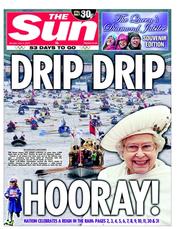 The Sun (UK) Newspaper Front Page for 4 June 2012