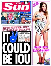 The Sun (UK) Newspaper Front Page for 6 October 2014