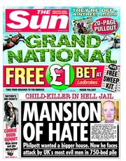 The Sun (UK) Newspaper Front Page for 6 April 2013