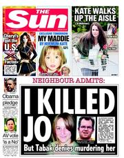 The Sun (UK) Newspaper Front Page for 6 May 2011