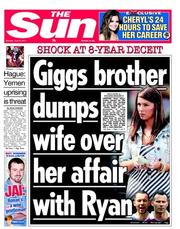 The Sun (UK) Newspaper Front Page for 6 June 2011