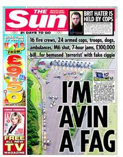 The Sun (UK) Newspaper Front Page for 6 July 2012