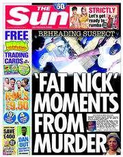 The Sun (UK) Newspaper Front Page for 6 September 2014