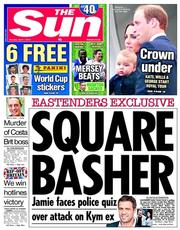 The Sun (UK) Newspaper Front Page for 7 April 2014