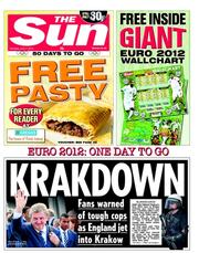 The Sun (UK) Newspaper Front Page for 7 June 2012