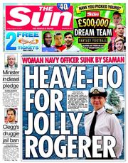 The Sun (UK) Newspaper Front Page for 8 August 2014