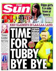 The Sun (UK) Newspaper Front Page for 9 June 2011