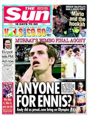 The Sun (UK) Newspaper Front Page for 9 July 2012