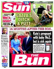 The Sun (UK) Newspaper Front Page for 9 September 2014