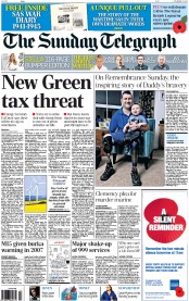 The Sunday Telegraph Newspaper Front Page (UK) for 10 November 2013