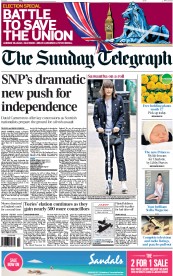 The Sunday Telegraph Newspaper Front Page (UK) for 10 May 2015