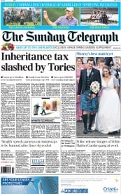 The Sunday Telegraph (UK) Newspaper Front Page for 12 April 2015