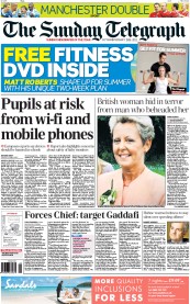 The Sunday Telegraph (UK) Newspaper Front Page for 15 May 2011