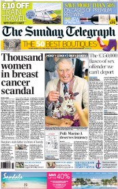 The Sunday Telegraph Newspaper Front Page (UK) for 17 November 2013