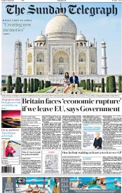 The Sunday Telegraph (UK) Newspaper Front Page for 17 April 2016
