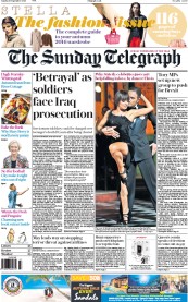 The Sunday Telegraph (UK) Newspaper Front Page for 18 September 2016