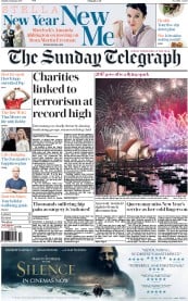 The Sunday Telegraph (UK) Newspaper Front Page for 1 January 2017