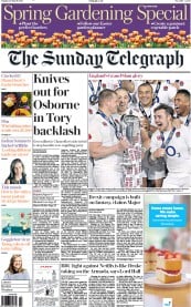 The Sunday Telegraph (UK) Newspaper Front Page for 20 March 2016