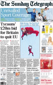 The Sunday Telegraph (UK) Newspaper Front Page for 21 June 2015
