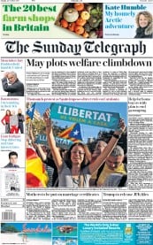 The Sunday Telegraph (UK) Newspaper Front Page for 22 October 2017