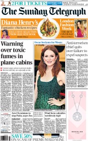 The Sunday Telegraph (UK) Newspaper Front Page for 22 February 2015
