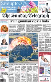 The Sunday Telegraph Newspaper Front Page (UK) for 23 August 2015