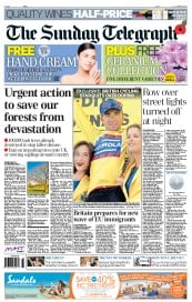 The Sunday Telegraph (UK) Newspaper Front Page for 28 October 2012