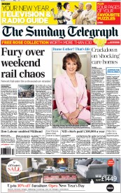 The Sunday Telegraph (UK) Newspaper Front Page for 28 December 2014