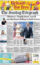 The Sunday Telegraph (UK) Newspaper Front Page for 28 May 2017
