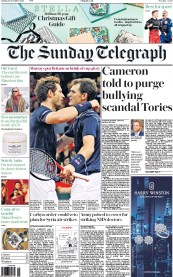 The Sunday Telegraph (UK) Newspaper Front Page for 29 November 2015