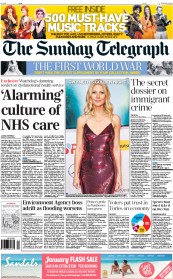 The Sunday Telegraph Newspaper Front Page (UK) for 2 February 2014
