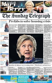 The Sunday Telegraph (UK) Newspaper Front Page for 30 October 2016