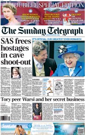 The Sunday Telegraph (UK) Newspaper Front Page for 3 June 2012