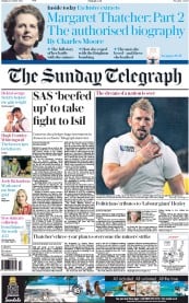 The Sunday Telegraph (UK) Newspaper Front Page for 4 October 2015