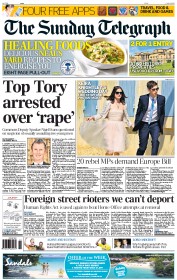 The Sunday Telegraph Newspaper Front Page (UK) for 5 May 2013