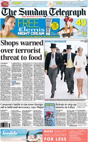 The Sunday Telegraph (UK) Newspaper Front Page for 5 June 2011