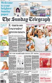 The Sunday Telegraph Newspaper Front Page (UK) for 5 July 2015