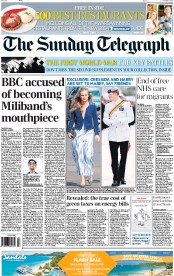 The Sunday Telegraph Newspaper Front Page (UK) for 6 October 2013