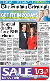 The Sunday Telegraph (UK) Newspaper Front Page for 6 January 2013
